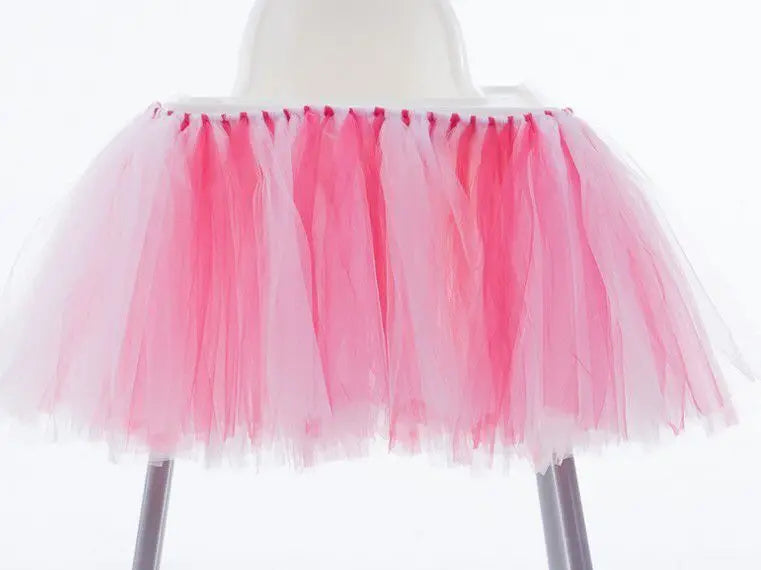 Tutu Chair Skirt Mesh Chair Skirt Children's Table Chair Skirt Party Decorative Chair Skirt Baby Birthday Party Decoration