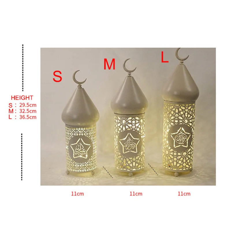 Masjid Lantern Night Light EID Mubarak Decoration for Home Islam Muslim Party Decor Eid Al Adha Ramadan Kareem Mosque LED Lights