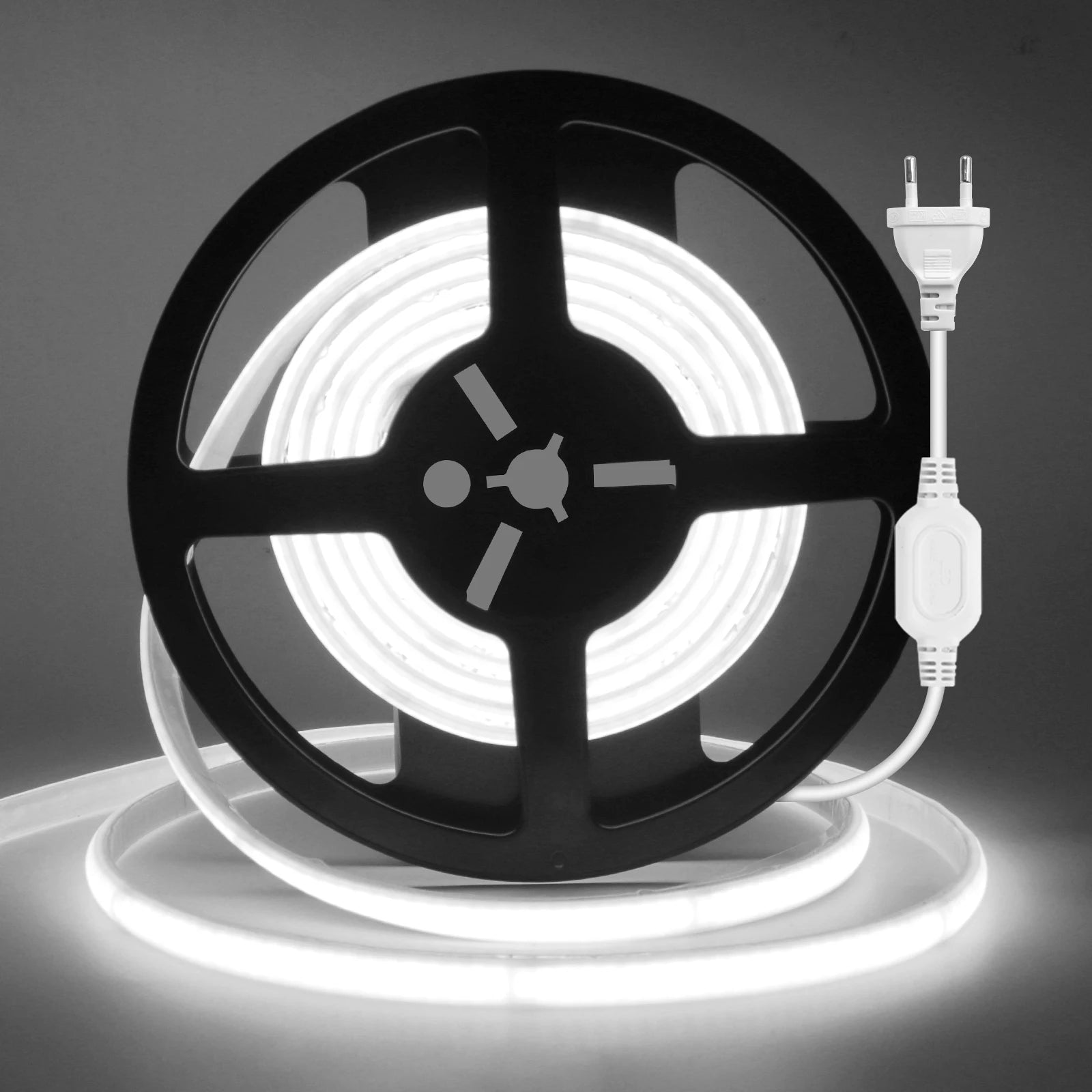 IP65 COB Self-adhesive Tape LED Neon Light Strips AC 230V RA90 Waterproof Outdoor Garden FOB Ribbon Lamp 2Pin Wire/EU Power Plug