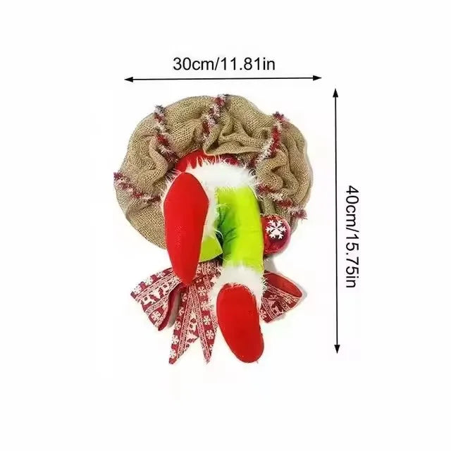 Door Creative Christmas Thief Wreath Decor Plush The Thief Christmas Tree Decor Elf Leg Wreath Door Hanging New Year Decoration