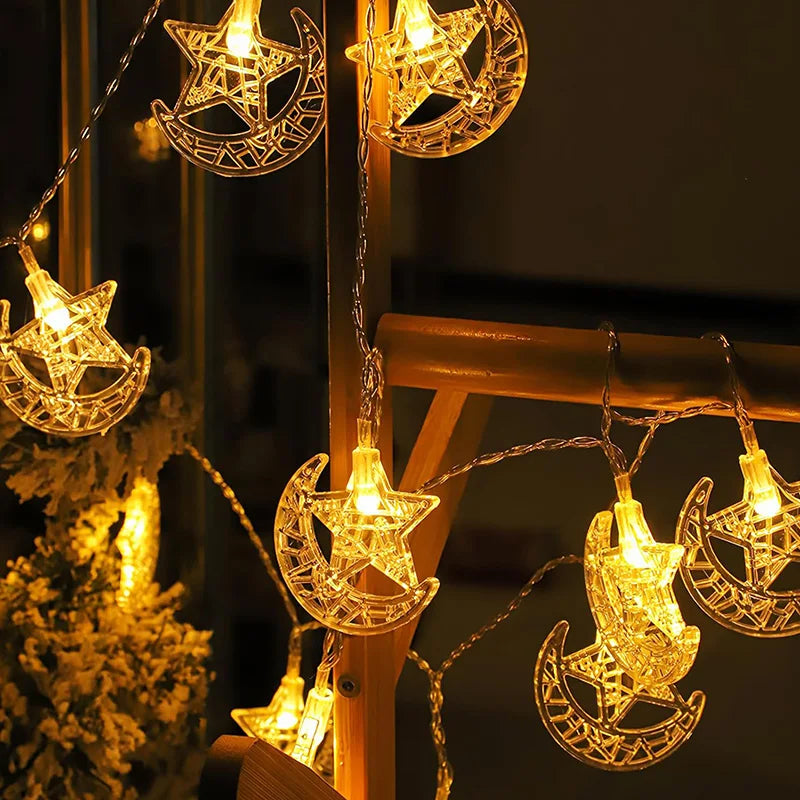 LED Moon & Star String Lights – Eid Ramadan Home Decoration
