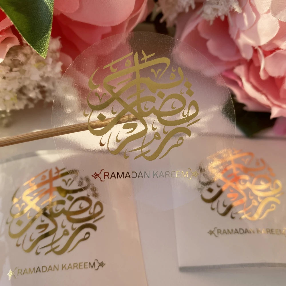 30 Ramadan Mubarak Golden Stickers ( Candle not included)