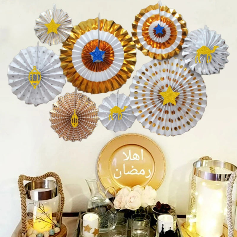 Ramadan Kareem Party Decorations 2026 Eid Islamic Muslims Party Decorations Hanging Ornament Room Wall Background Decorations