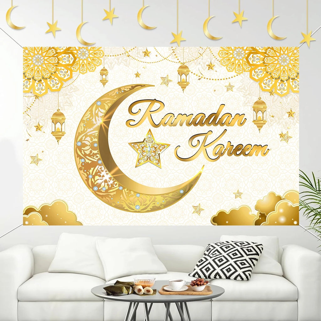 Eid Mubarak Background Ramadan Kareem Backdrop Islamic Muslim Party Supplies Eid Al-fitr Gifts Ramadan Decoration For Home 2025