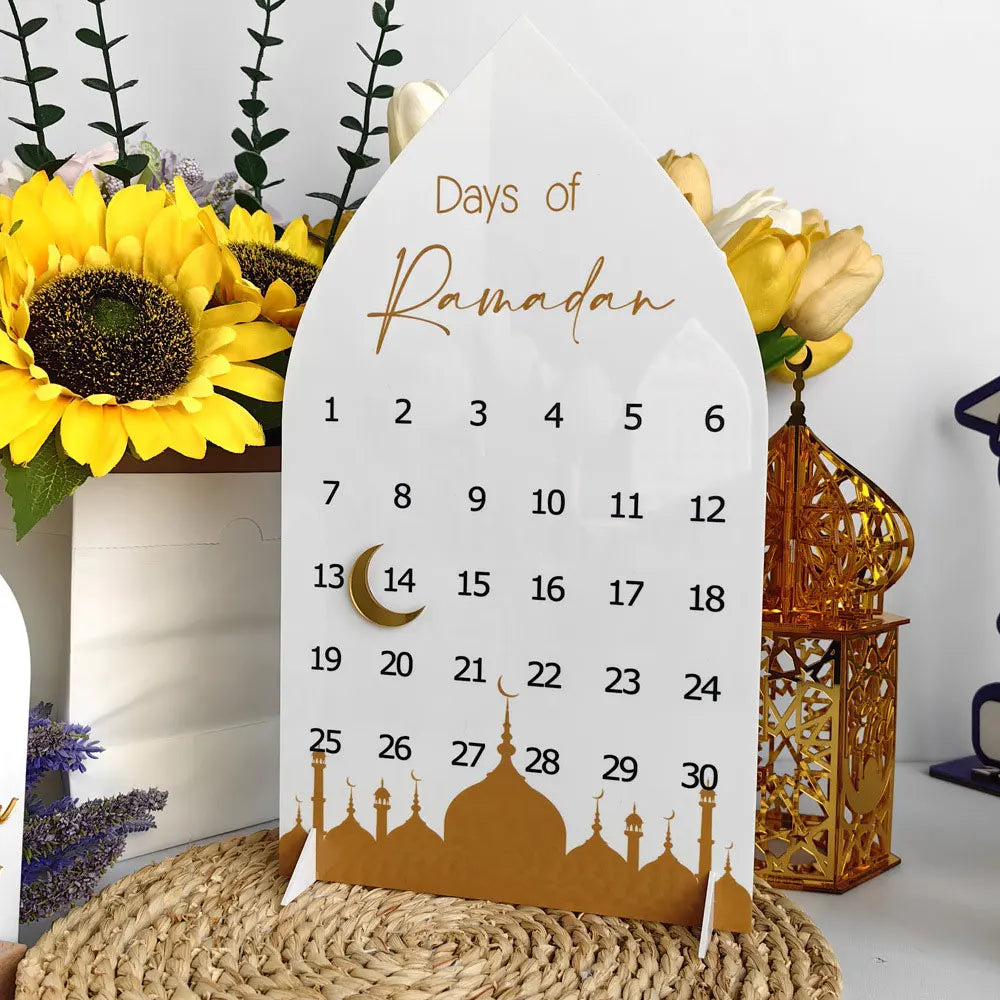 Middle Eastern Calendar Festival Acrylic Desktop Home Decor Calendar Stand 2026 Happy Days Of Ramadan Party DIY Supplies