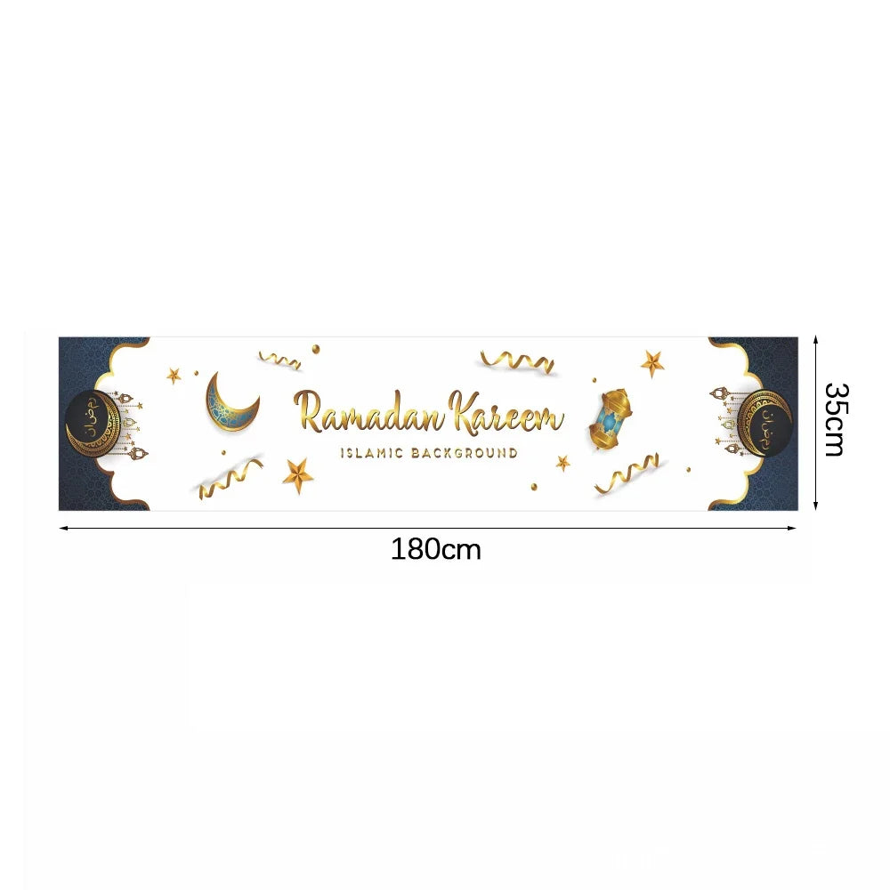 Ramadan Table Runners Eid Mubarak Moon Star Tablecloths Decoration Eid Party Table Decorations Islamic Muslim Party  2026