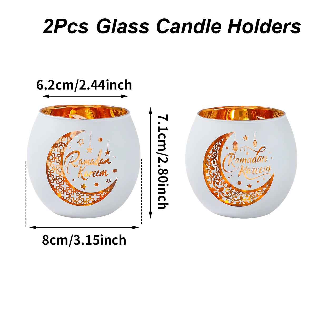 Ramadan Kareem Candle Holders Ramadan Decorations for Home 2026 Eid Al-Fitr Gifts Islamic Muslim Eid Al Adha Party Supplies