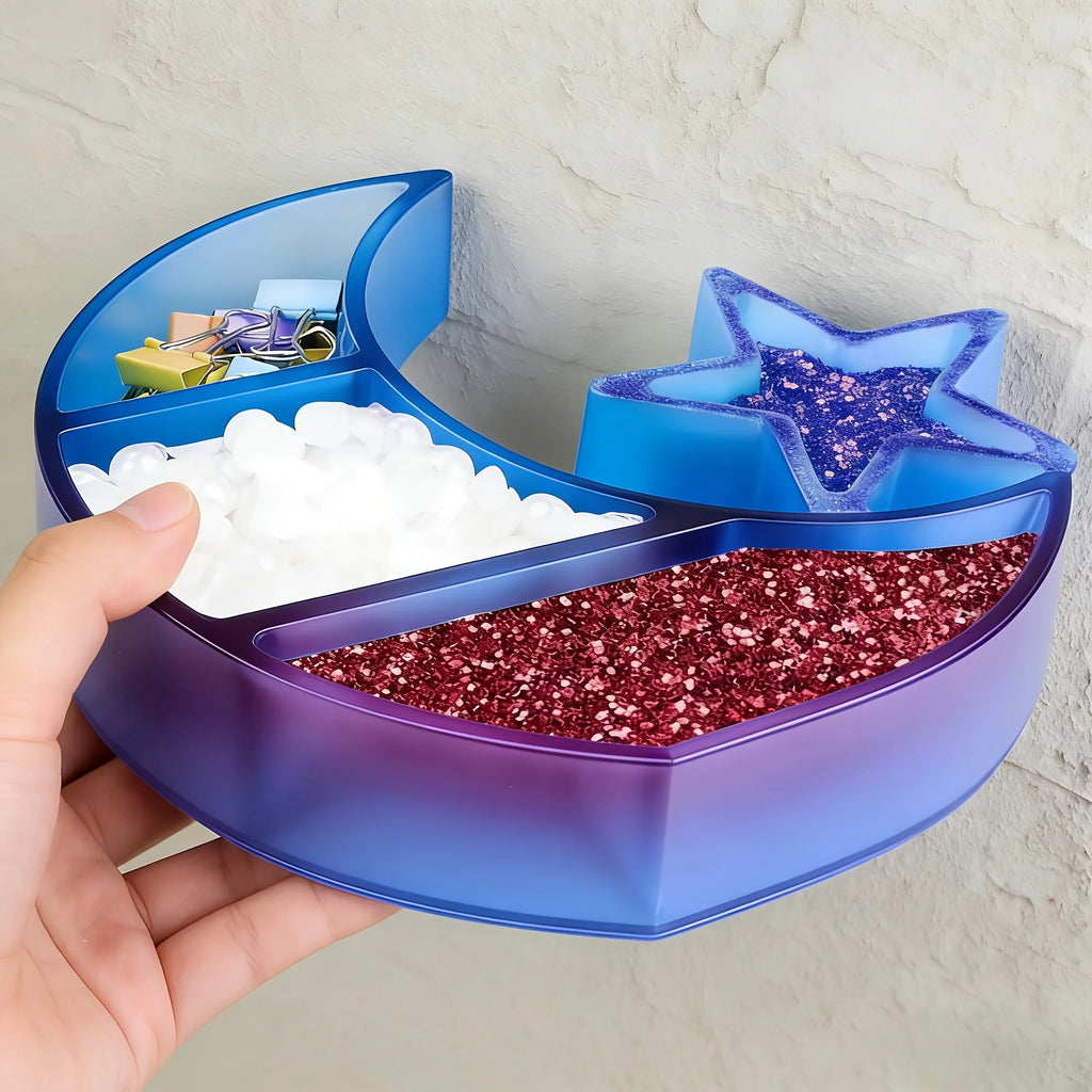 1pc- Moon Star Stand resin mold, New Moon display stand tray silicone mold, DIY jewelry stand storage rack home decoration
