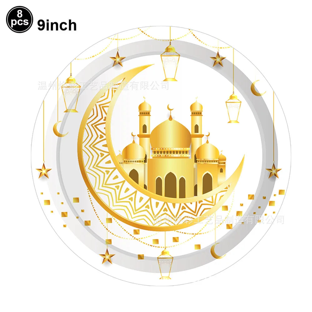 Gold Star Crescent Moon Lantern Ramadan Garland EID Decoration Happy Ramadan Mubarak Party Decor  Islamic Nights Party Supplies