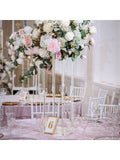 8PCS Crystal Vases for Wedding Centerpieces Acrylic Flower Stand 31.5inch Tall Pedestal Vases Display Holder for Birthday Party