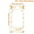 1set Islamic Ramadan Eid Mubarak Photo Booth Backdrop with White Golden Frame Muslim Party Decoration Supplies 2026