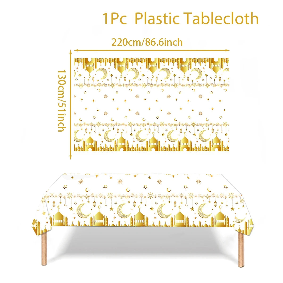 Eid Mubarak Tablecloths Ramadan Decoration 2025 for Home Islamic Muslim Party Decor Ramadan Kareem Tableware Eid Al Adha Gifts