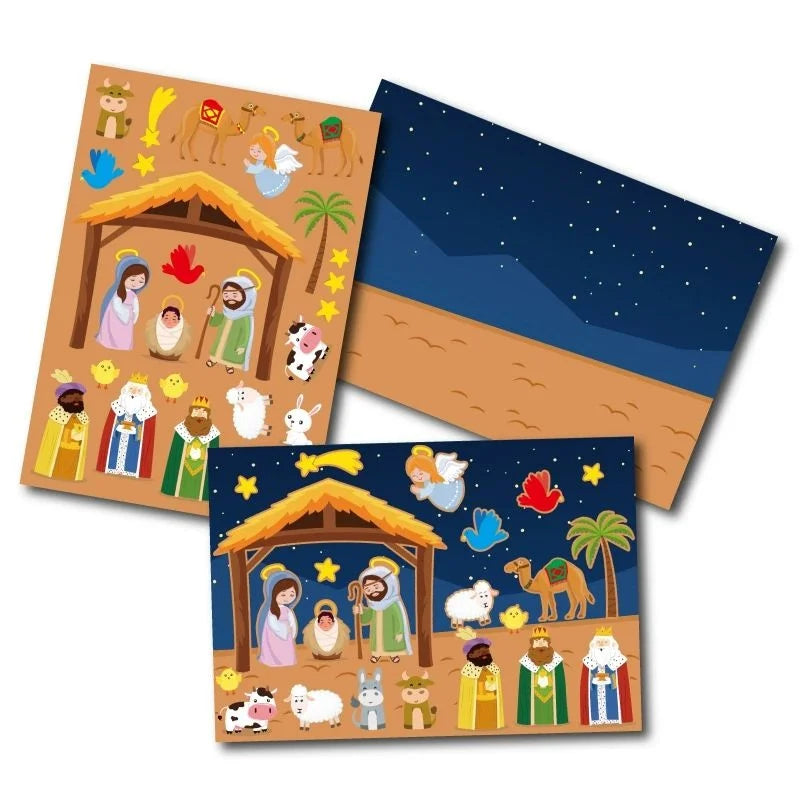12Sheets Eid Mubarak DIY Stickers Kids Puzzle Game Toys Islam Muslim Party Supplies 2025 Ramadan Home Decoration Wall Sticker