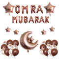 1Set OMRA Mubarak Letter Foil Balloons Ramadan Kareem Decoration Star Moon Helium Globos 2023 Muslim Islamic Party Supplies Gift