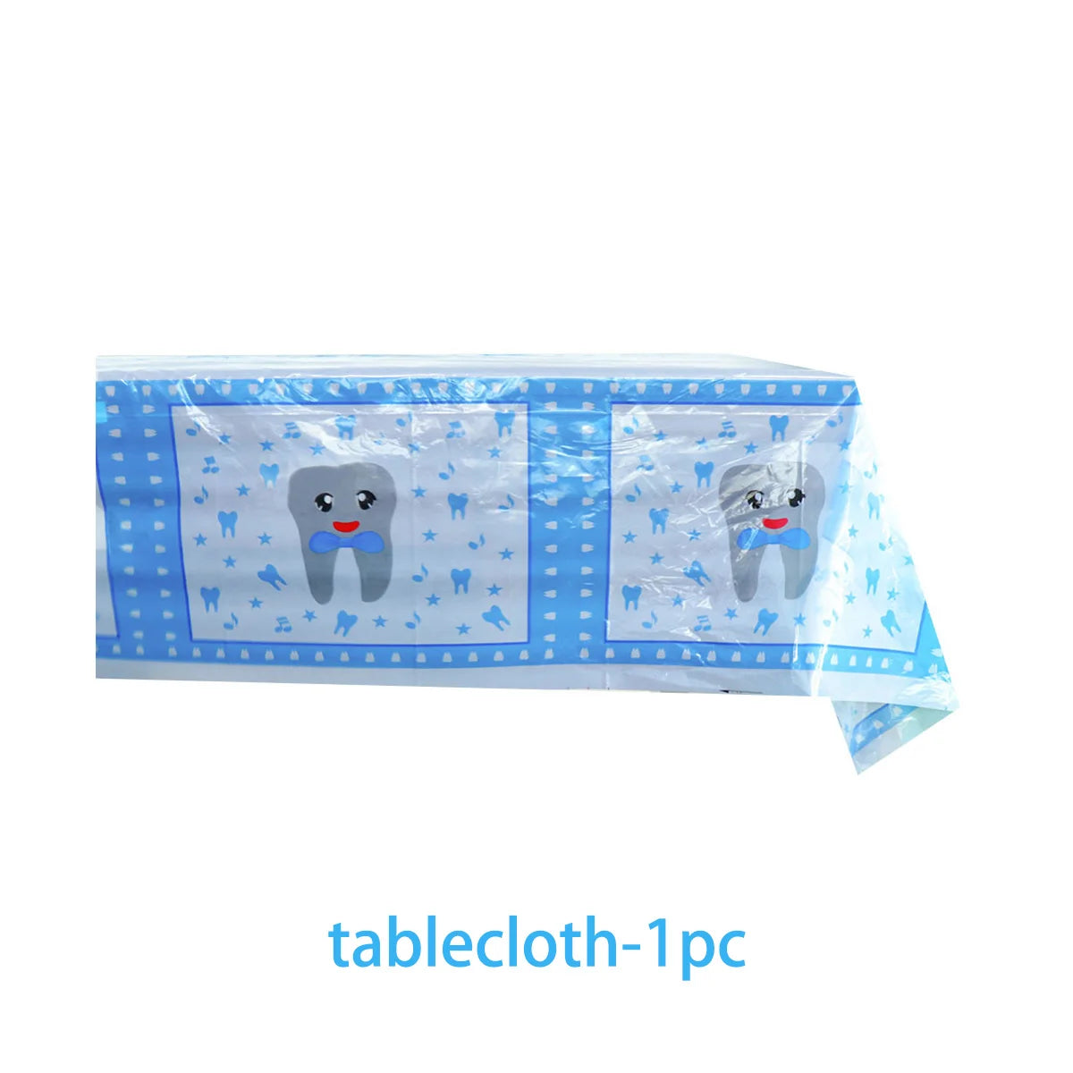 Blue My First Tooth Theme Birthday Party Decorations Disposable Tableware Balloon Banner Cake Toppers Kid Boys Baby Shower Gifts