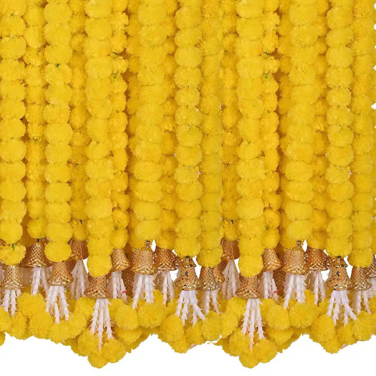 5-50 PCS Marigold Garland Wedding Marigold Flower Garlands for Prayer Fest Calendula Garland Indian Decor Garlands Wedding