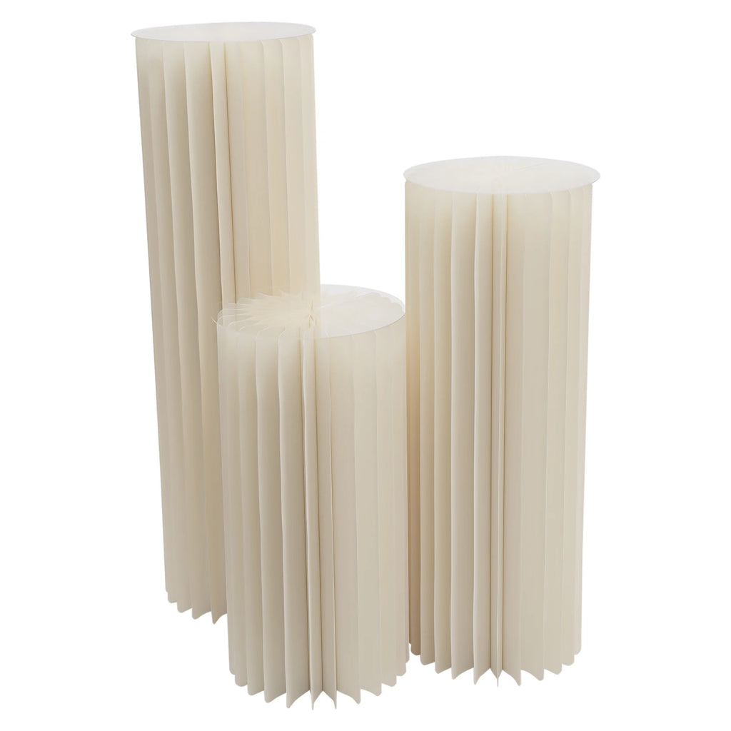 3pcs/2pcs Foldable Cardboard Centerpiece Display Cylinder Flowers Stand Columns Display for Wedding Party Garden Decoration