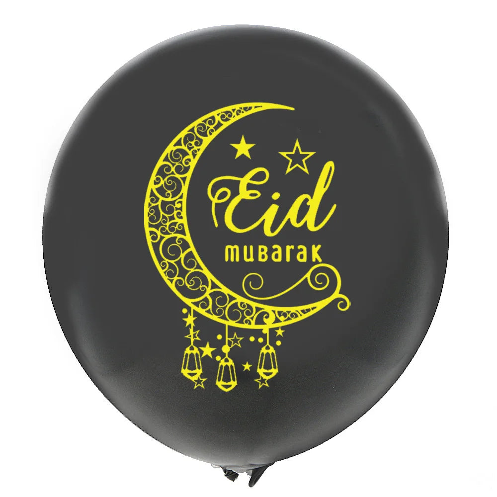 10Pcs Eid Mubarak Latex Balloon Ramadan Kareem Decoration Air Globos Ramadan Mubarak Muslim Islamic Festival Party Supplies 2024