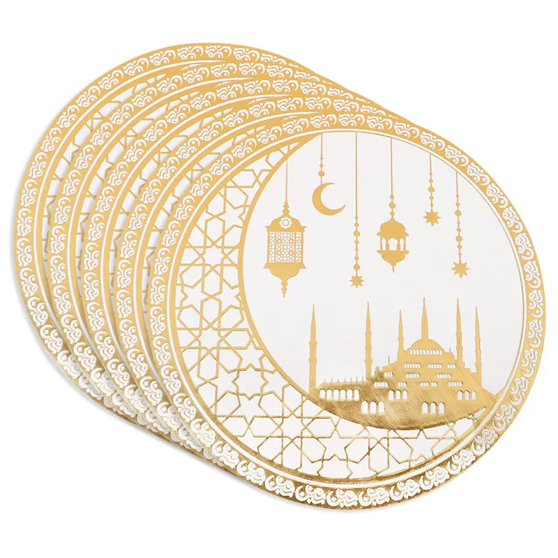 Ramadan Moon and Flower Patterns Table Festive Party Decorati, Suitable for Families, Hotels, Restaurants Eid Party Decor