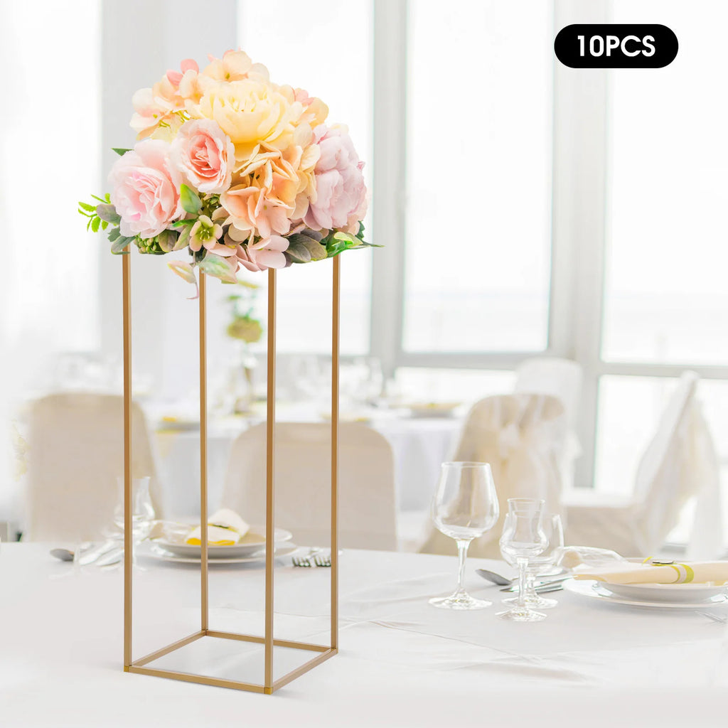 10PCS Metal Flower Stand Geometric Flower Vase Stand Road Lead Rack for Table Centerpieces Party Elegant Floral Arrangement