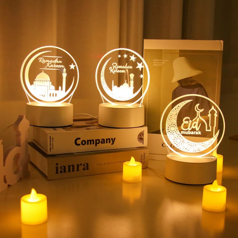 EID Night Light Mubarak Ramadan Decoration For Home 2025 Islamic Muslim Party Decor Ramadan Kareem Happy Eid Al Adha Ramadan
