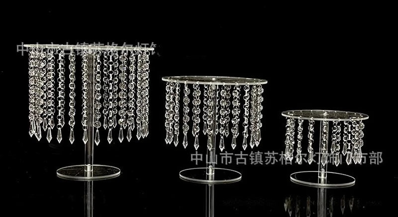 Wedding dessert table cake stand combination set European style crystal acrylic pastry tray decoration ornaments