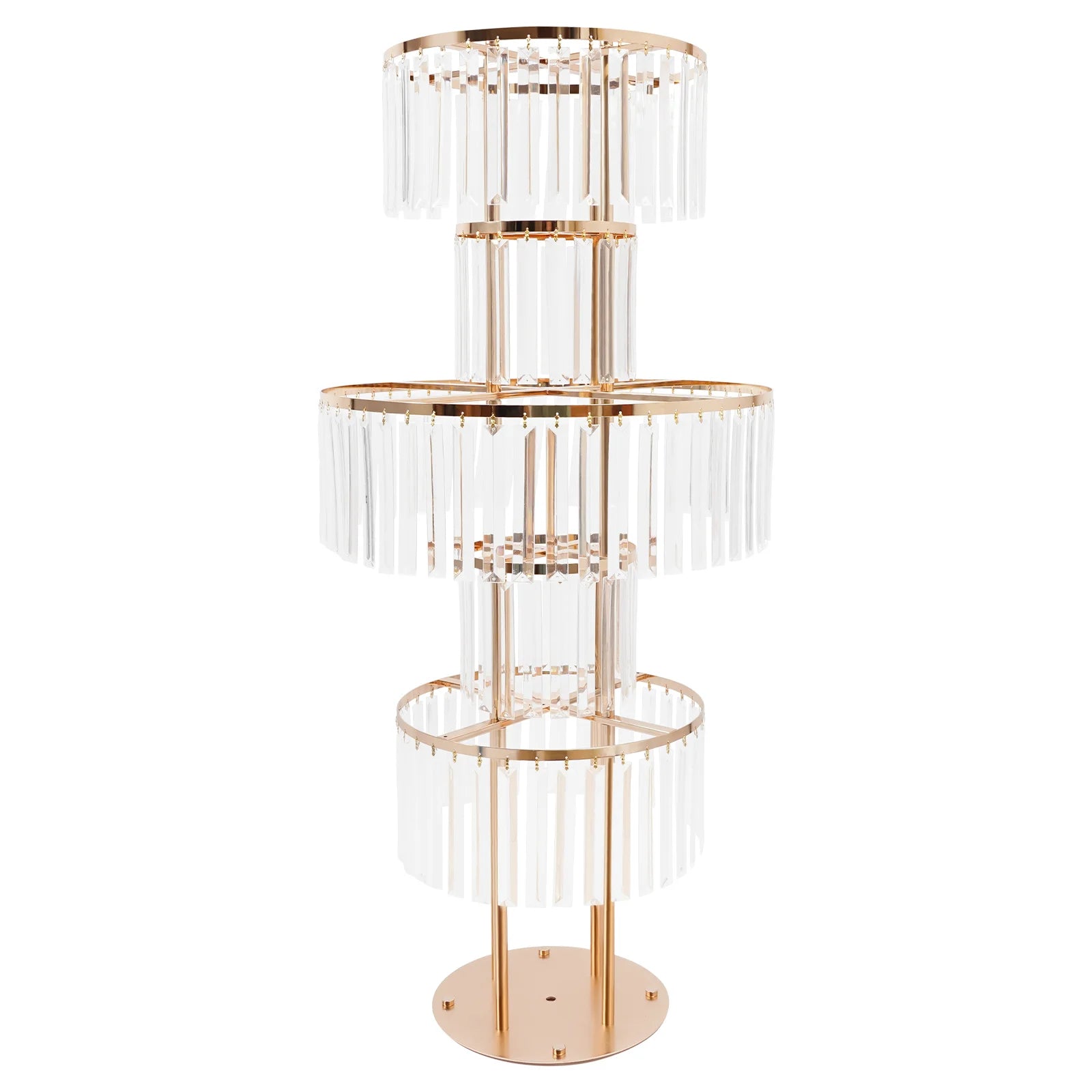 5 Tiers Gold/Silver Wedding Centerpieces Flower Stand Vase Centerpiece Acrylic Flower Stand with Hanging Acrylic