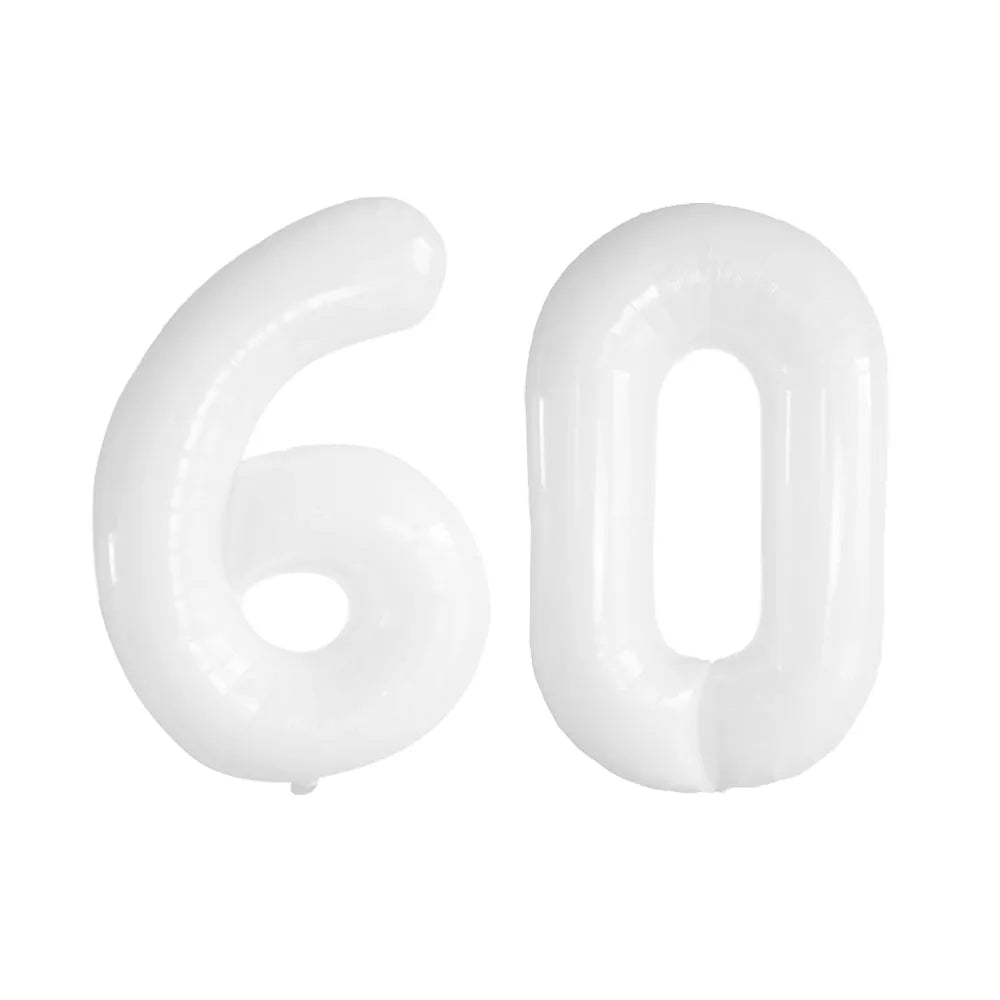 2Pcs 30/40 Inch Large Digit Number Gold Black Silver 60th Birthday Decoration Foil Balloons 60 Wedding Anniversary Supplies