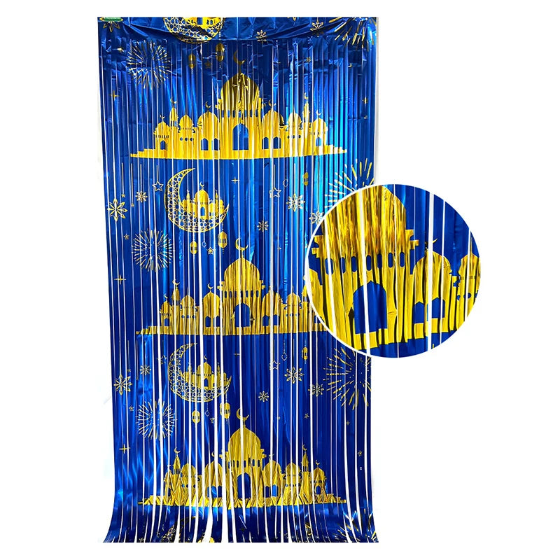 Eid Mubarak Party Decorations Mubarak Moon Star Foil Balloon Ramadan Dinner Table Decor  Islamic Party tablecloth Supplies