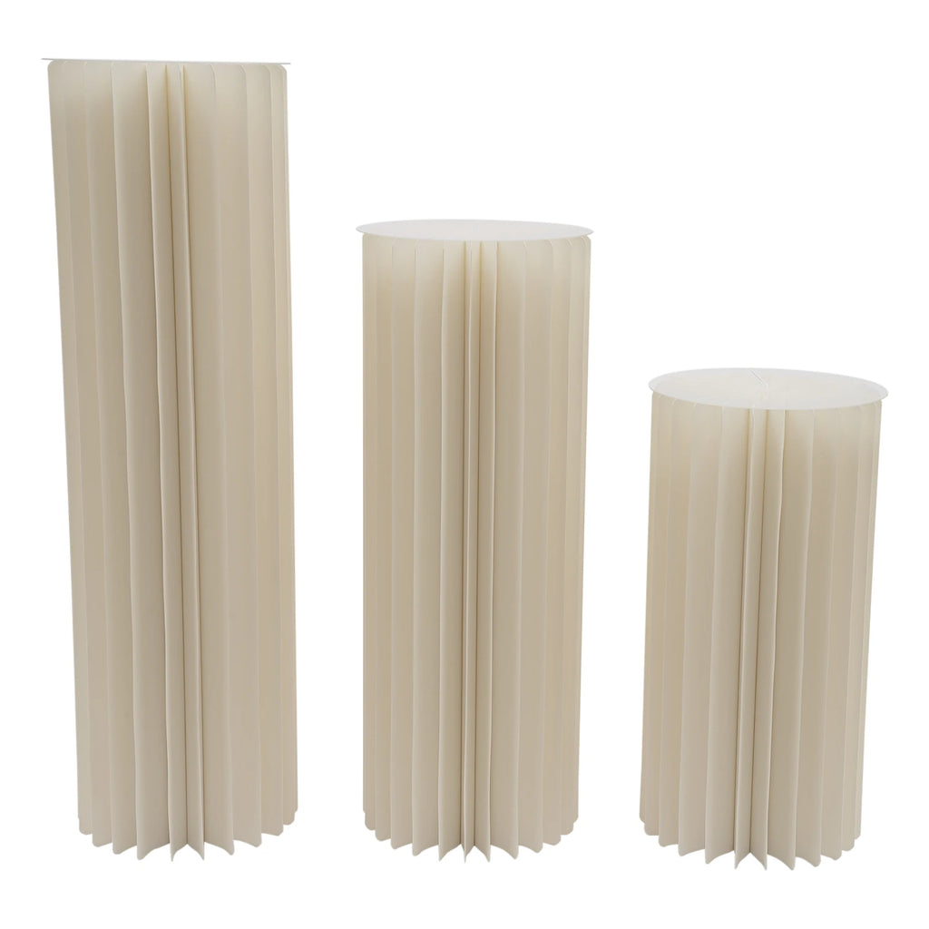3pcs/2pcs Foldable Cardboard Centerpiece Display Cylinder Flowers Stand Columns Display for Wedding Party Garden Decoration