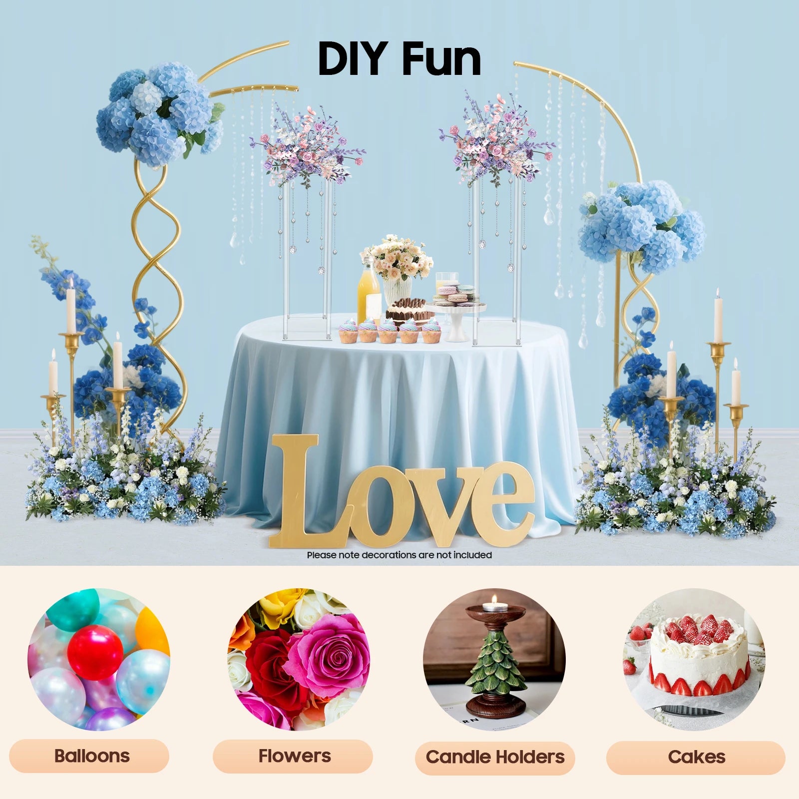 10Pcs Acrylic Vase Wedding Flower Stands Set 60cm Height Clear Column Rack Geometric Display Stand for Home Party Wedding Decor