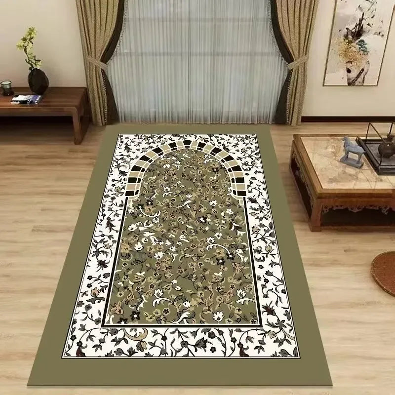 Authentic Ethnic Muslim Prayer Rug Living Room Decor Anti-Slip Carpets Bedroom Soft Rug Entrance Doormat Cultural Muslim Carpet