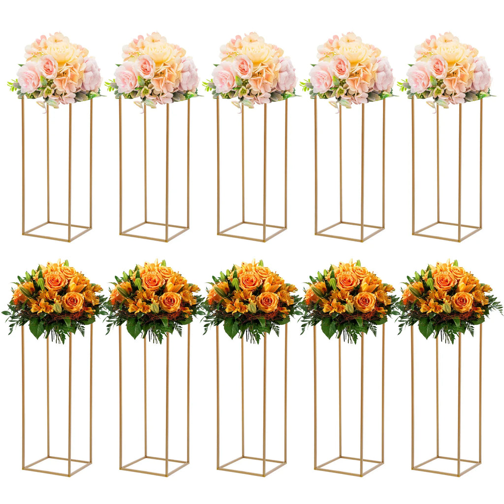 10PCS Metal Flower Stand Geometric Flower Vase Stand Road Lead Rack for Table Centerpieces Party Elegant Floral Arrangement