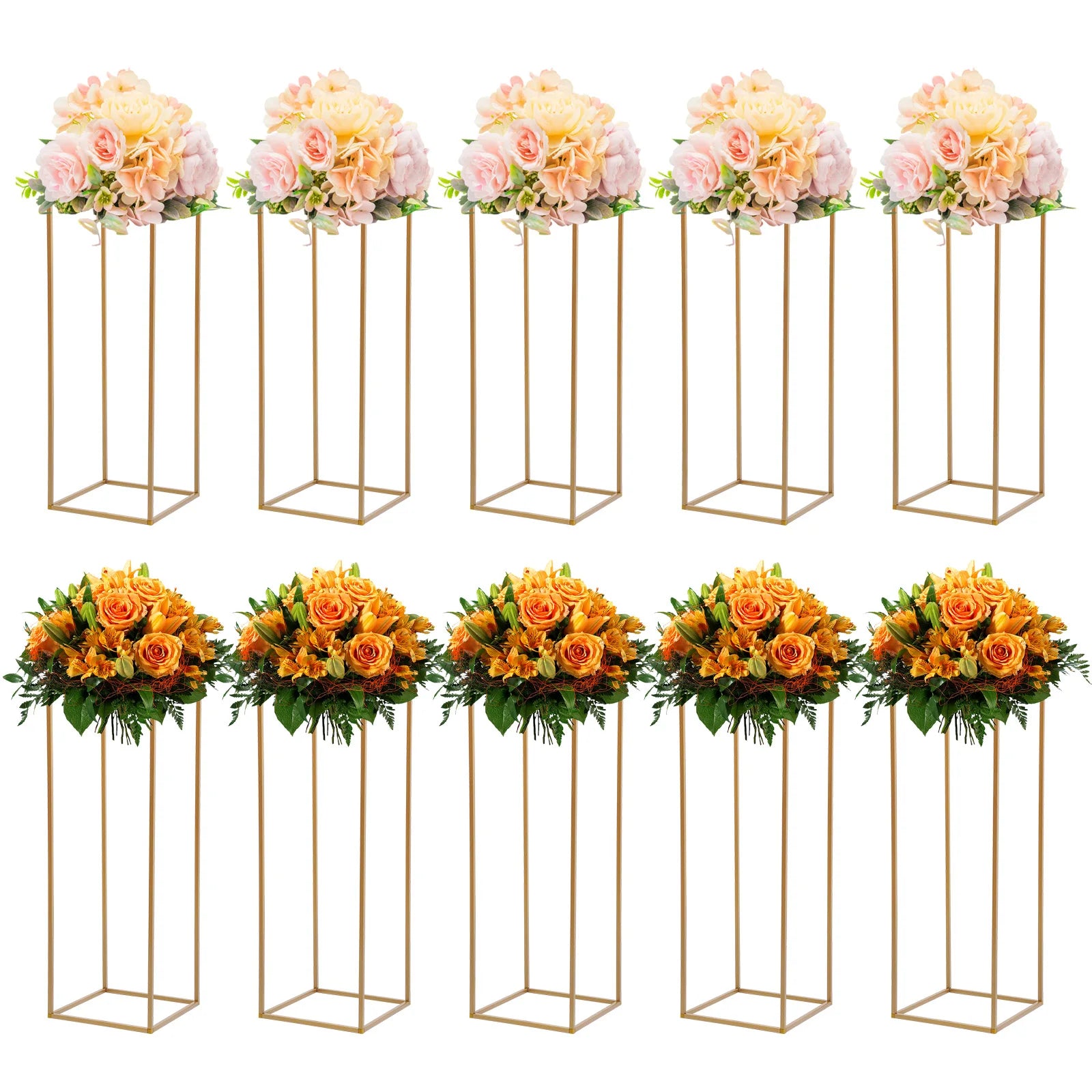 10PCS Metal Flower Stand Geometric Flower Vase Stand Road Lead Rack for Table Centerpieces Party Elegant Floral Arrangement