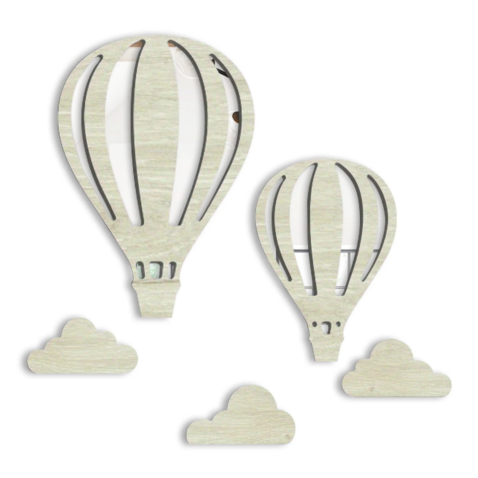 Simple Wooden Wall Decoration Hot Air Balloons Sun Moon Stars Heart-shaped Wall Ornaments Warm Sweet Children's Rooms