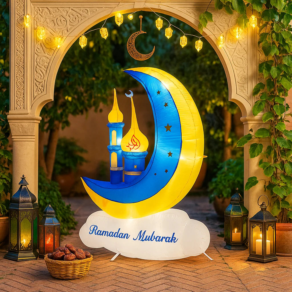 Muslim Islamic Ramadan Inflatable toys LED Decor Airblown Outdoor Yard Garden Eid Mubarak Fasting Celebrate Holiday Ornament