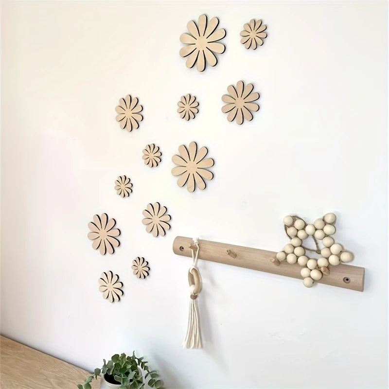 Simple Wooden Wall Decoration Hot Air Balloons Sun Moon Stars Heart-shaped Wall Ornaments Warm Sweet Children's Rooms