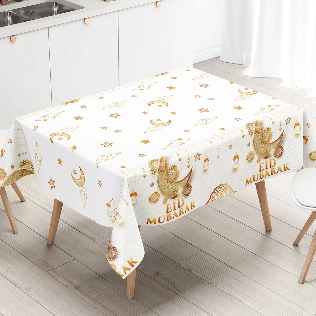 Eid Mubarak Tablecloths Ramadan Decoration 2025 for Home Islamic Muslim Party Decor Ramadan Kareem Tableware Eid Al Adha Gifts