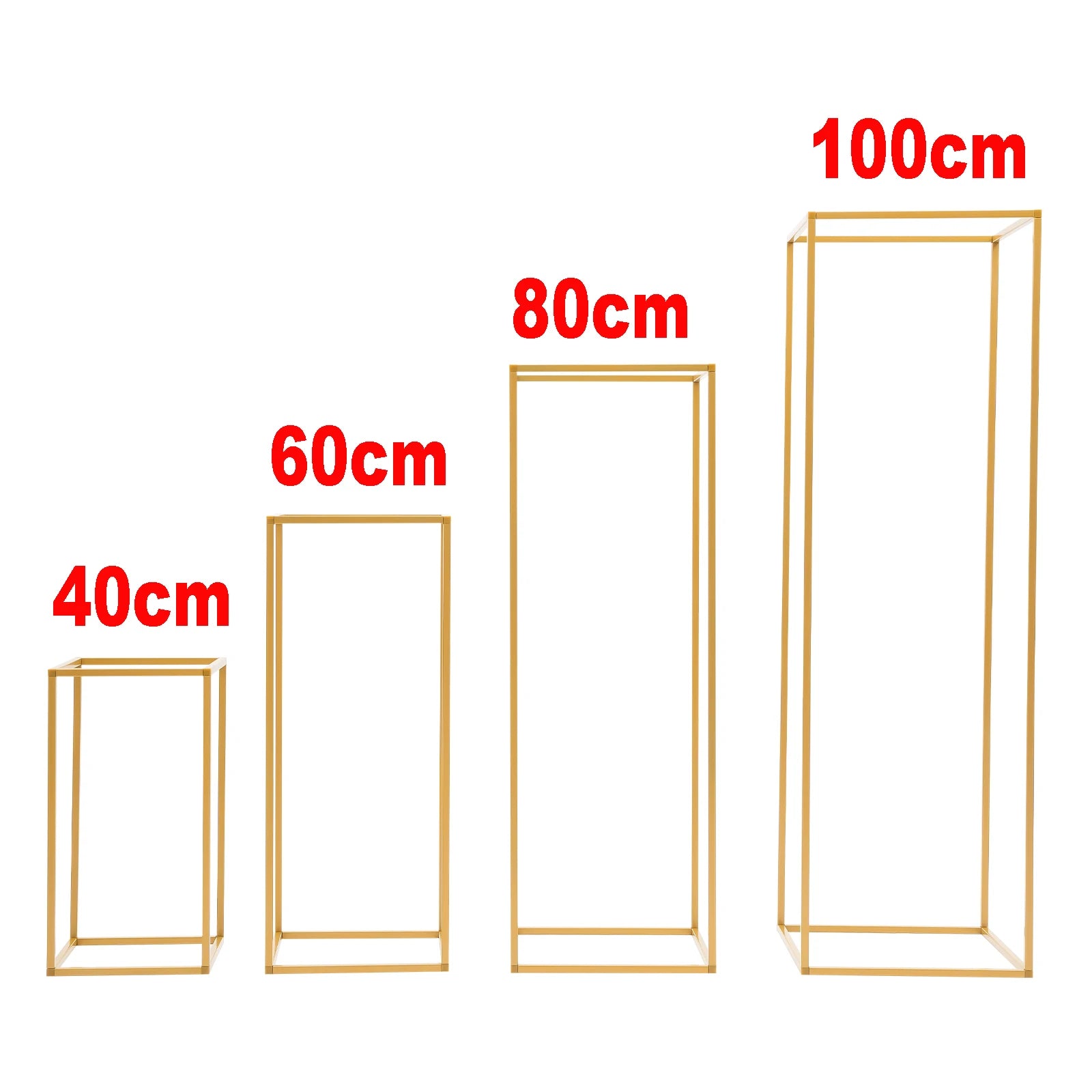 4 Different Height Wedding Flower Stand Metal Floor Geometric Vase Set Wedding Centerpieces For Table Tall Decorations For Party