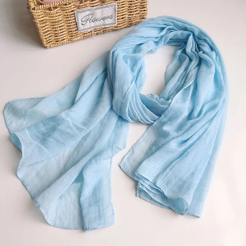 Solid Scarfs for Ladies Head Wrap Scarf Hijab Scarf Women Turban