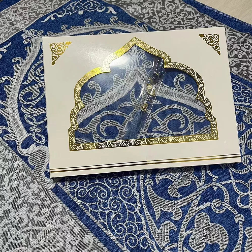 Printed Floor Mat 70x110cm Muslim Prayer Rug Non-slip Foldable Islamic Prayer Mat Rectangle Ethnic Style Janamaz Sajadah Eid