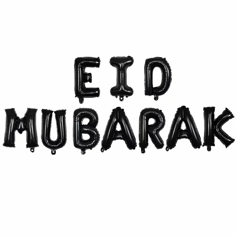 Eid Mubarak Balloons Muslim Aid Hajj Moubarak Decor Ramadan Kareem Festival Decoration Banner Star Moon Heart Foil Balloon Party