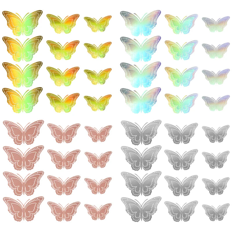 12pcs 3D Butterfly Wall Stickers Self Adhesive Butterfly Wallpaper For Home Living Room Decoration Kids Room Wall DIY Decal