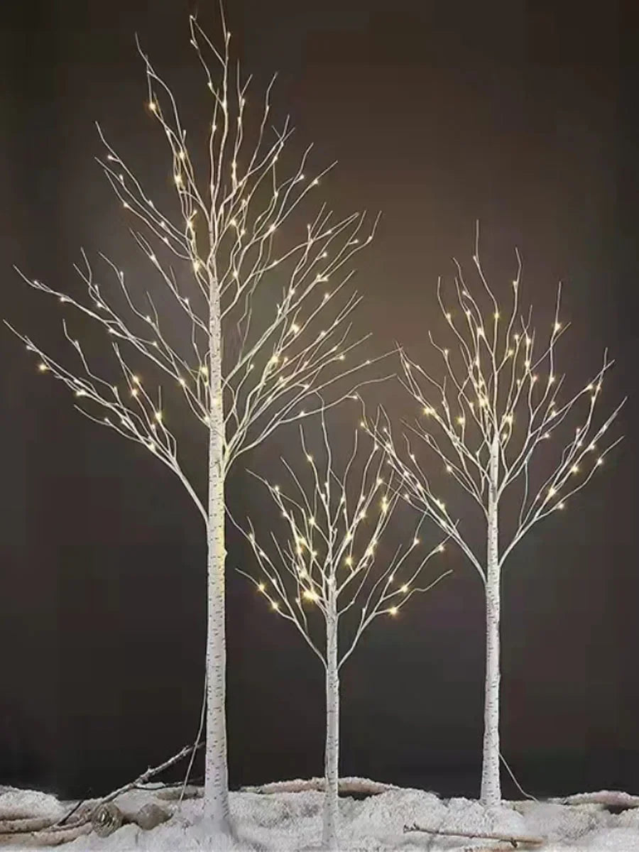 Outdoor waterproof birch tree luminous tree lanterns, background decoration ambient light scene arrangement, garden tree lights