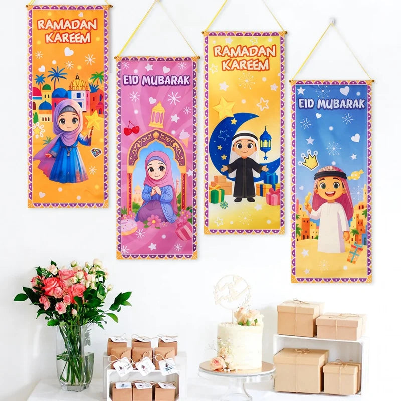 Ramadan Kareem Hanging Flag Ramadan Decoration 2026 For Home Eid Mubarak Ramadan Kareem Islamic Muslim Party Eid Al Adha Gifts