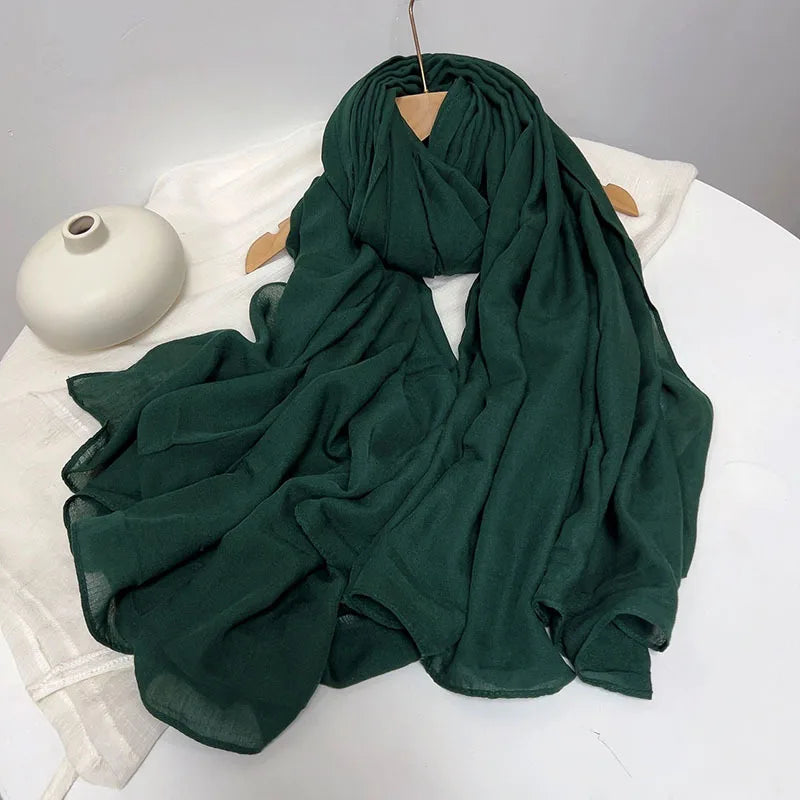 Solid Scarfs for Ladies Head Wrap Scarf Hijab Scarf Women Turban