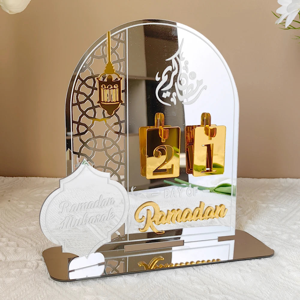 Acrylic Ramadan Advent Calendar 2025 Eid Mubarak Countdown Calendar Islamic Muslim Festival Party Gifts Home Decoration Ornament