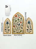 3pcs Islamic Arch Window Style Wall Hanging Floral Pattern Decor Wall Stickers for Ramadan & Eid Home Decor Muslim Festival Gift