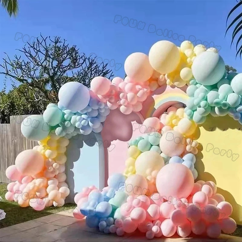 Butterfly Balloon Garland Arch Kit Macaron Purple Pink Orange Balloon Girls Birthday Party Wedding Anniversary Event Decoration