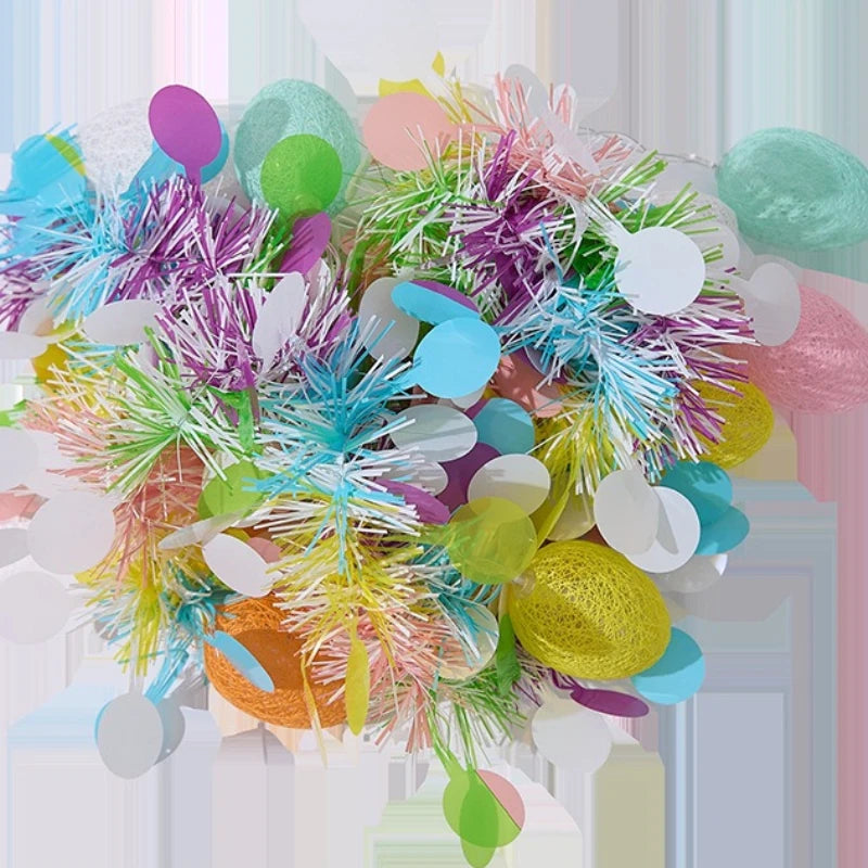 2M Artificial Easter Lights String with Eggs Hanging Ornament for Spring Easter Party Home DIY Craft Wreath Birthday PartyDecor